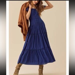 NWT Altar’d State Maxi Dress Navy Medium Women